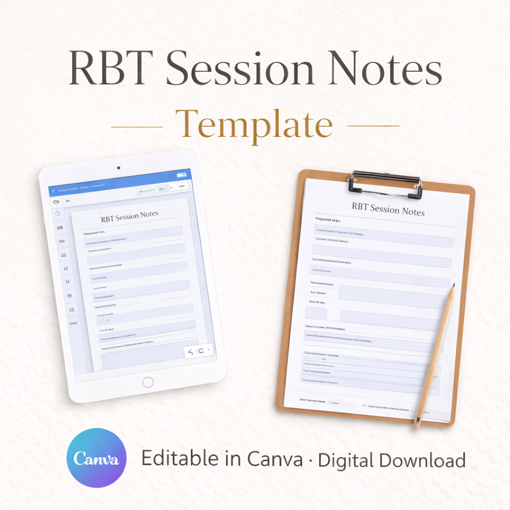 RBT Session Notes Template | Editable ABA Therapy Documentation (PDF Download)
